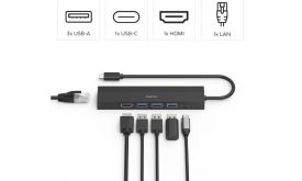 Hama USB 3.1 Type-C, 6in1 dokkoló adapter V2 (USB3.1,HDMI,LAN,USB-C,PD) (200144)
